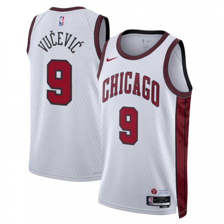 Chicago Bulls Nikola Vucevic 9 Nike 2022-23 City Edition Valkoinen Miesten Pelipaidat Swingman